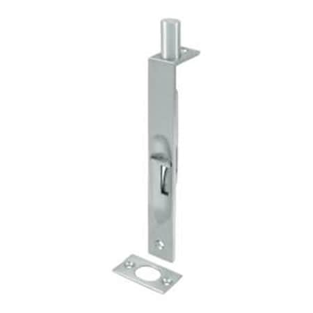 Dendesigns 6 in. Heavy Duty Square Flush Bolt, Satin Chrome - Solid DE1626149